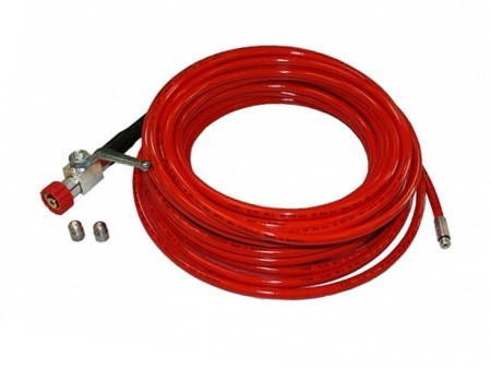Ком-кт для прочистки труб 42м с краном и форсунками 314Profi красный DN6 Ком-кт для прочистки труб 42м с краном и форсунками 314Profi красный DN6